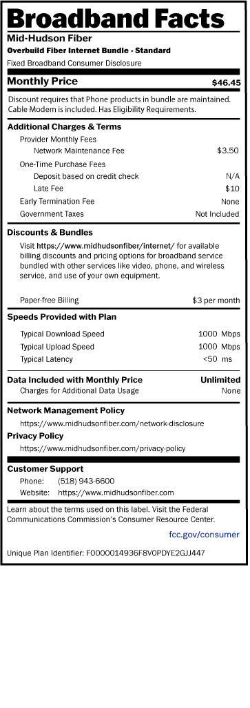 Fiber Internet and Phone OVERBUILD Standard