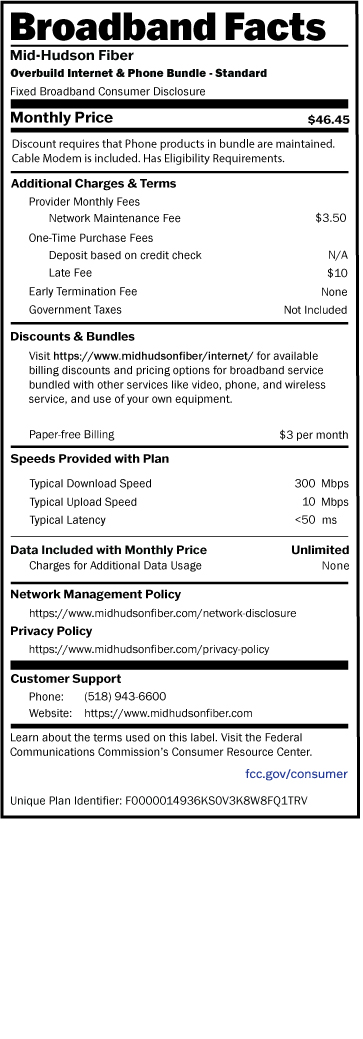 Internet and Phone OVERBUILD Standard